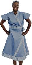 Blue cotton twill dress
